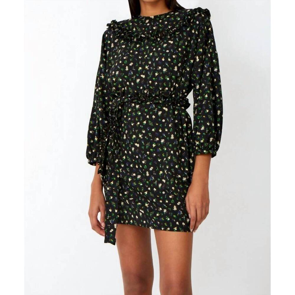NEW ROSEANNA dylan wave mini dress in noir floral